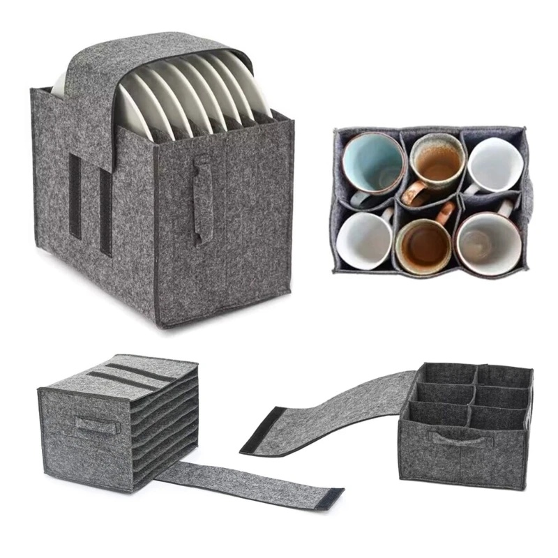 Felt Plate Dish Cup Storage Ba - Camping Cooking Organizer recension och pris
