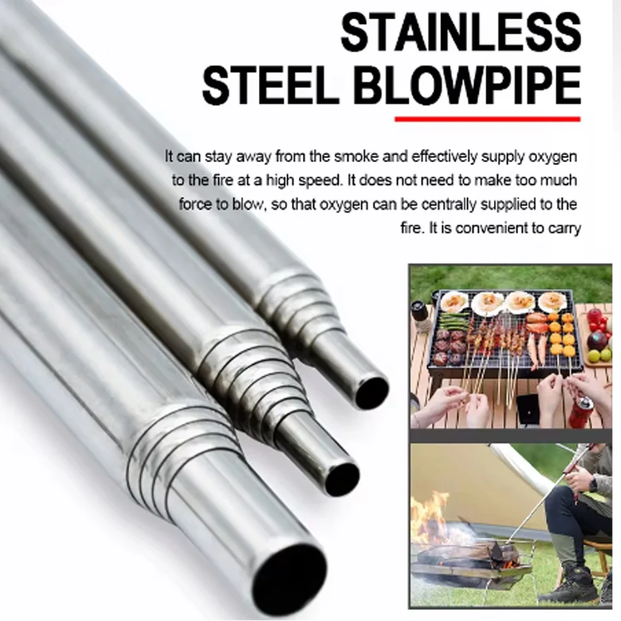 Stainless Steel Blowpipe Pocke - Camping Hiking Cooking recension och pris