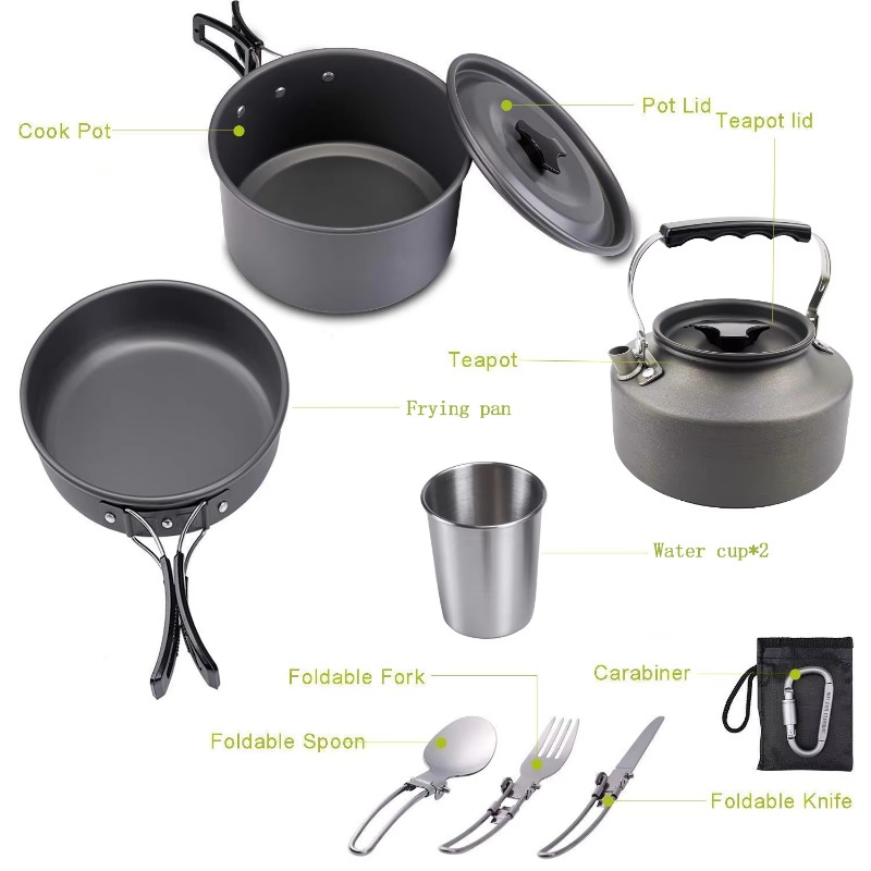 High Quality Outdoor Lightweig - Quality Camping Cooking Set recension och pris